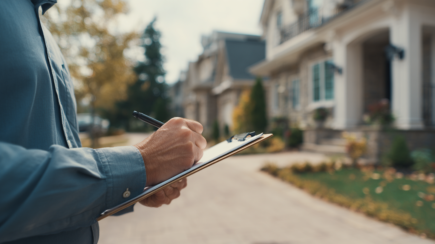 Appraiser evaluating the home