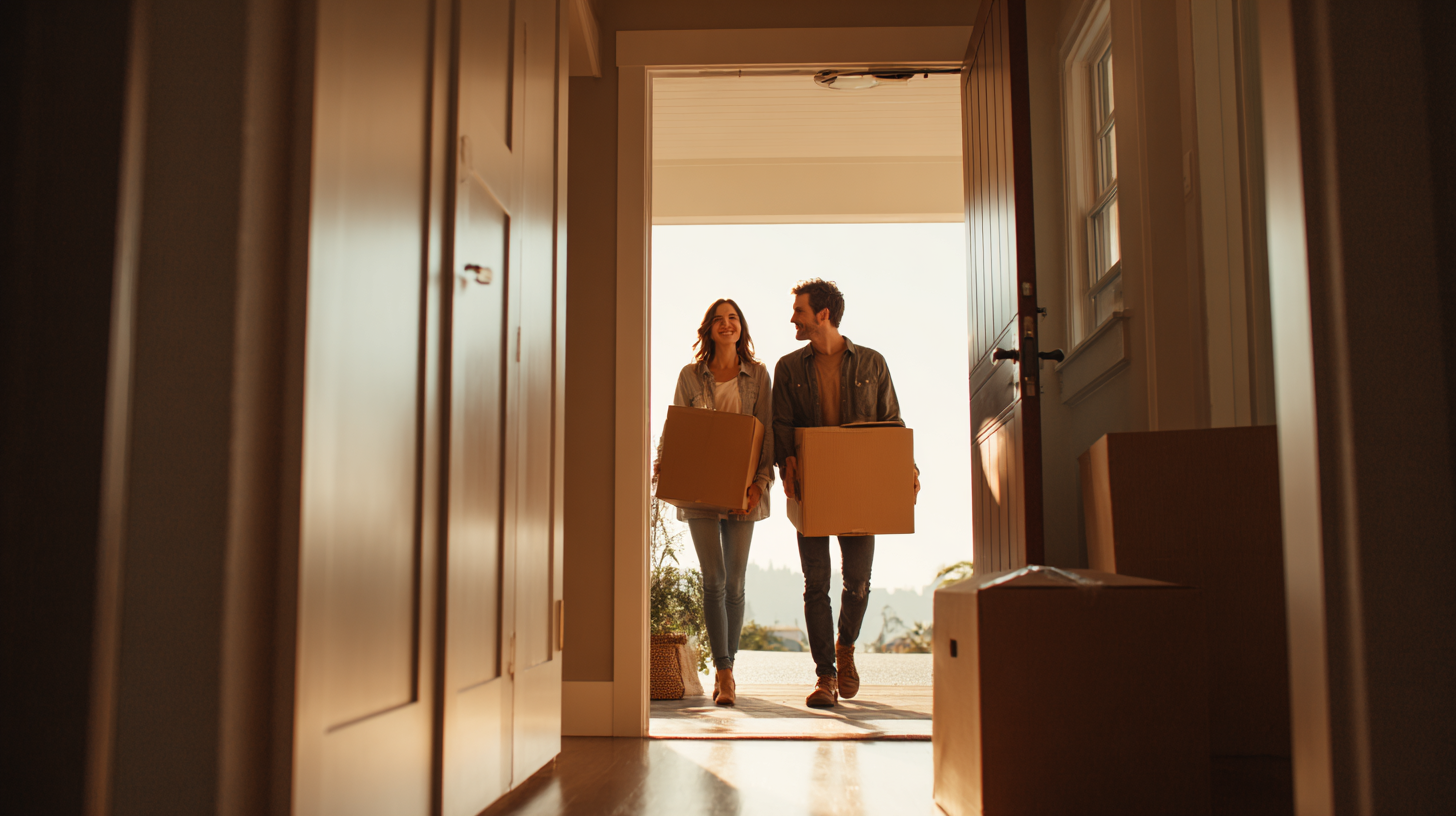 Family settling into their new home