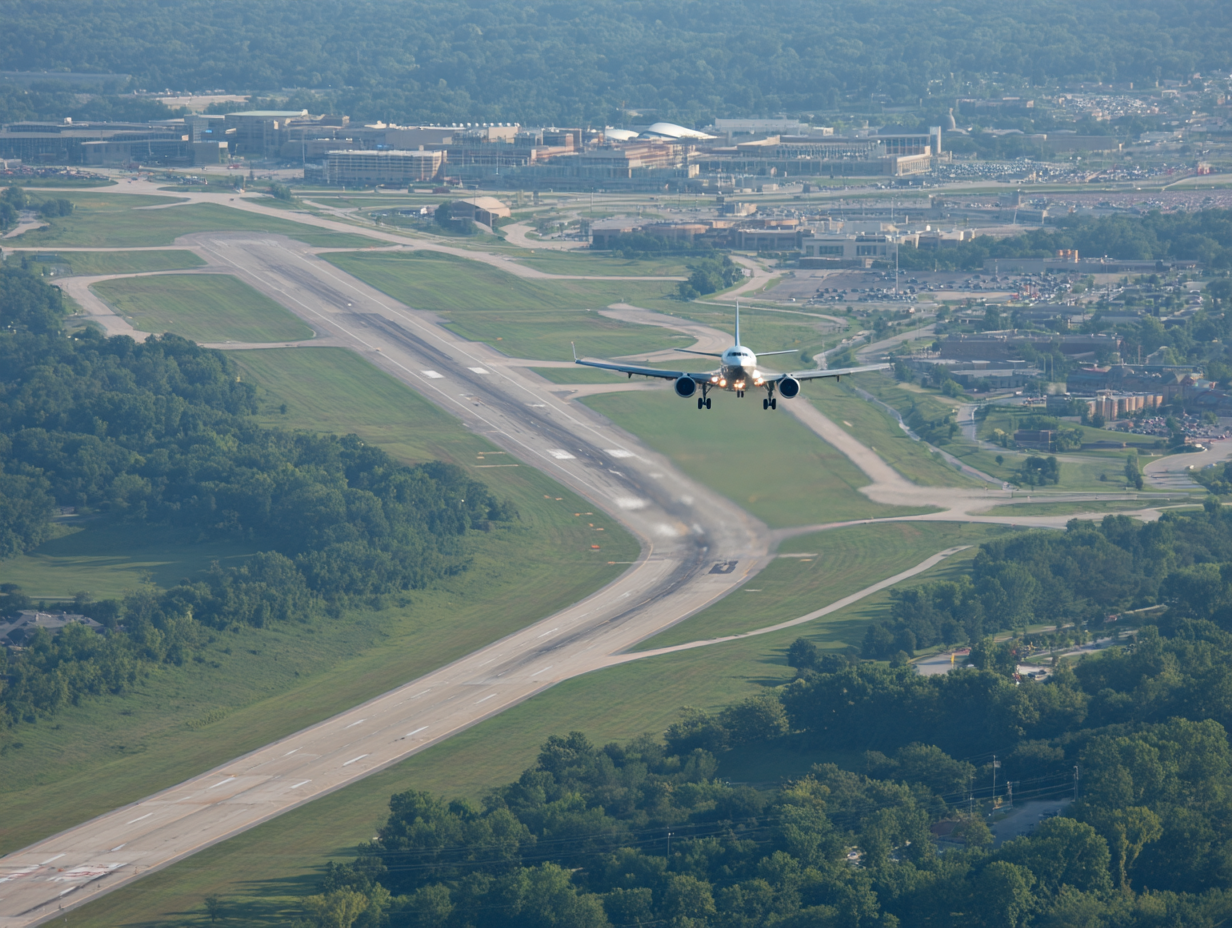 Aerial view of bridges connecting Northern Kentucky to Cincinnati