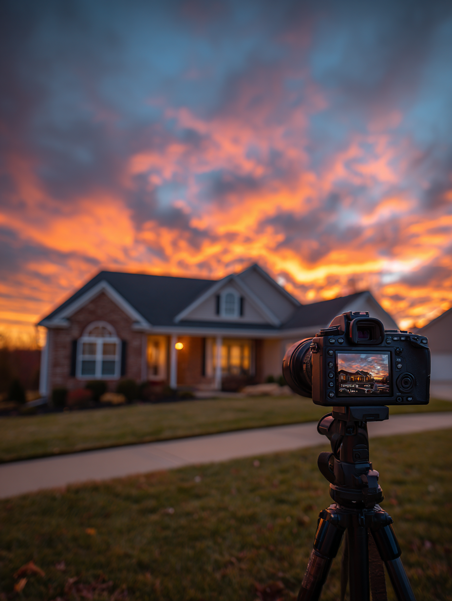 Professional photographer capturing a beautifully staged home